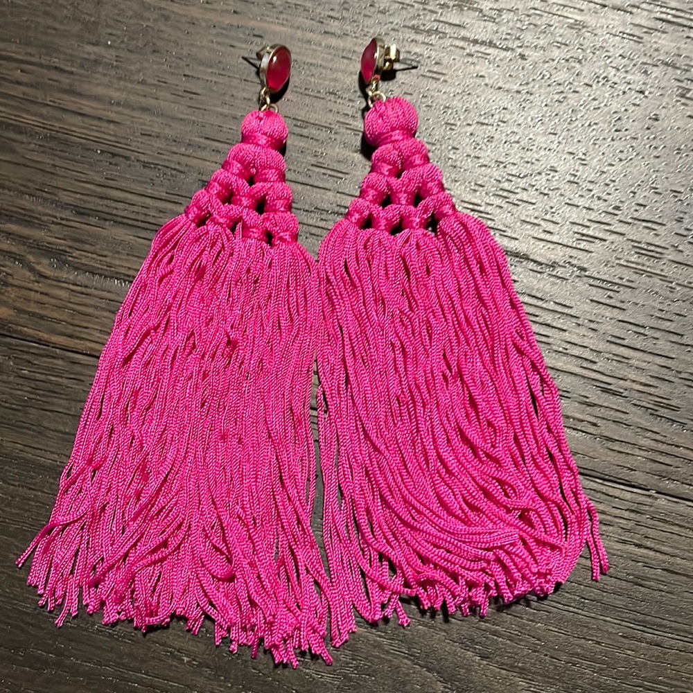 Pink Tassel Earrings